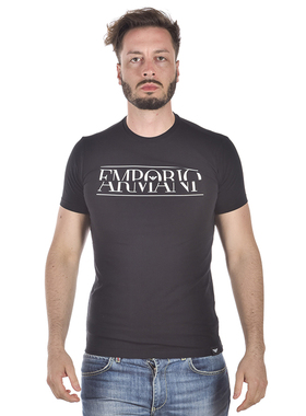 EMPORIO ARMANI阿玛尼品牌男士黑色圆领精品短袖T恤棉 Z1T861J0AZ