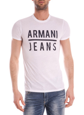 ARMANI JEANS阿玛尼品牌男士LOGO印花圆领精品短袖T恤棉C6H20LL