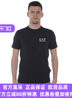 EMPORIO ARMANI EA7阿玛尼男黑色正品休闲简约短袖T恤6XPT52PJ03Z