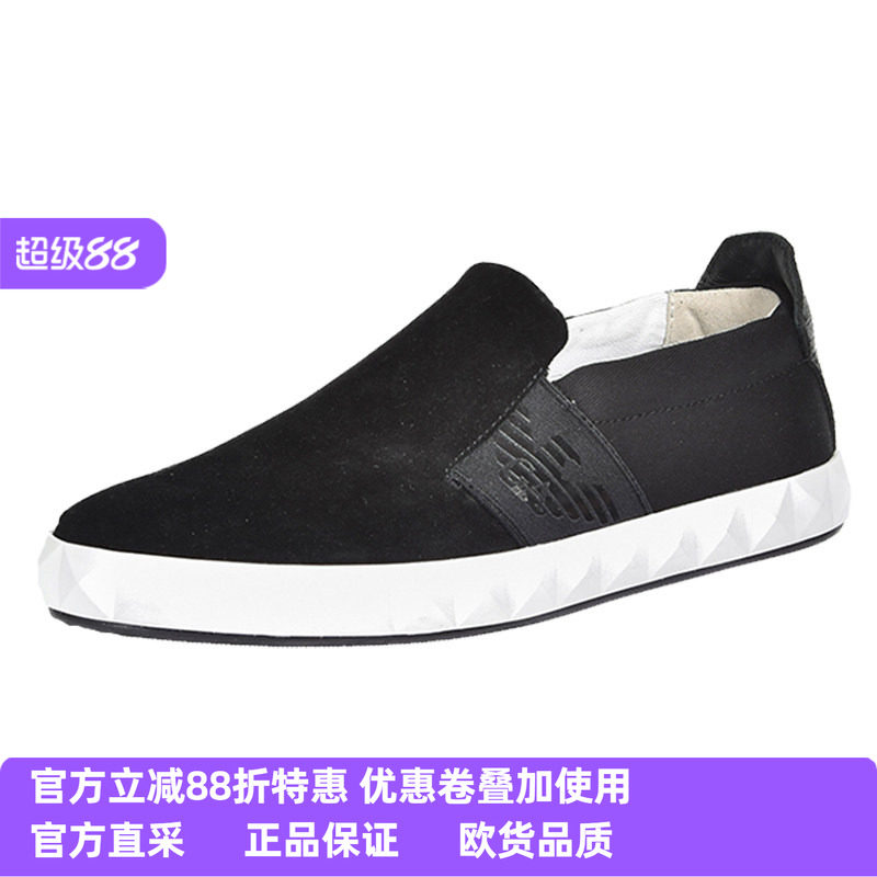 EMPORIO ARMANI阿玛尼男春百搭低帮套脚休闲板鞋正品X4X212XL181