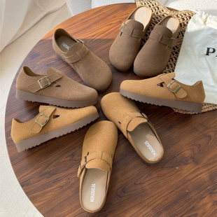 秋冬季 凯撒KAISER加绒勃肯鞋 爆款 2024新款 一脚蹬懒人半拖 厚底女鞋