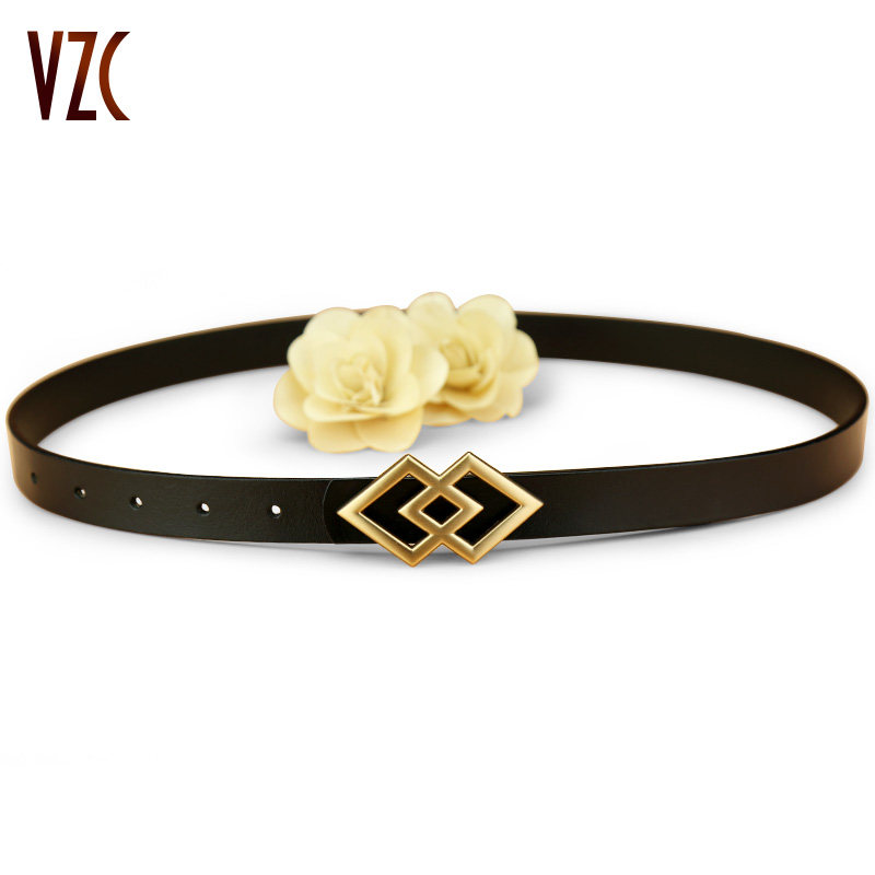 皮带女真皮牛皮黑色时尚腰带细装饰配裙简约百搭韩国西装牛仔裤带