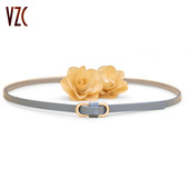 饰配裙收腰时尚 腰带女款 真皮软细牛皮简约百搭韩国小皮带细装 腰链