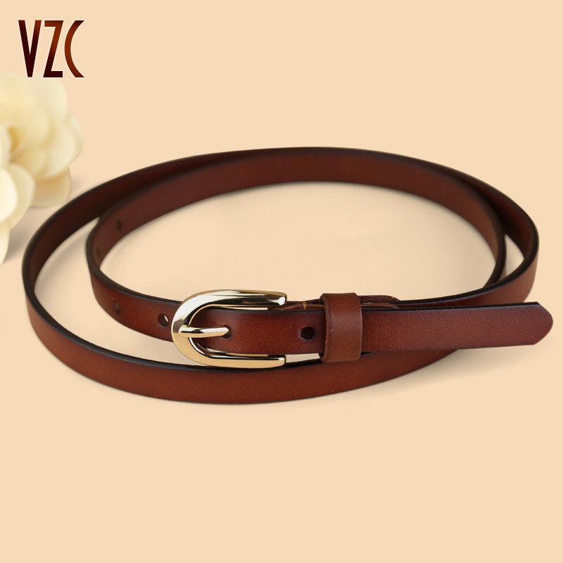 皮带女真皮头层牛皮腰带女细配裙子休闲百搭简约ins风针扣裤带潮