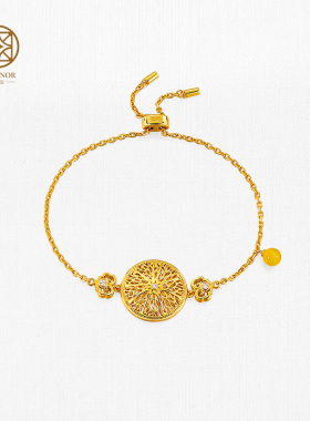 百年宝诚如意宝橙手链925银女款高级感轻奢小众设计款时尚手饰