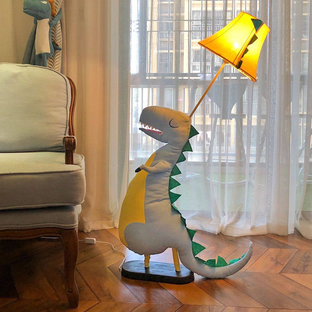 创意卡通落地灯恐龙台灯男孩卧室床头灯玩具房装饰简约北欧ins风