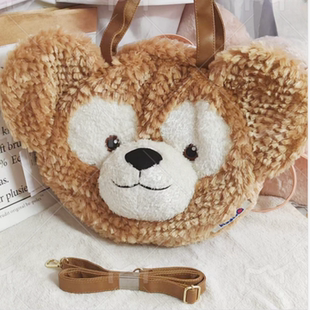 现货达菲雪莉玫大脸包毛绒单肩斜挎包背包女学生党双肩带大包