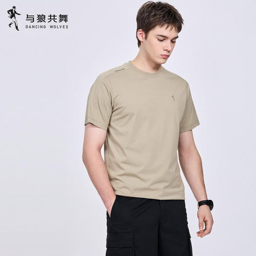 【印花】与狼共舞圆领短袖T恤男士2026夏季新款休闲抗菌易打理短t
