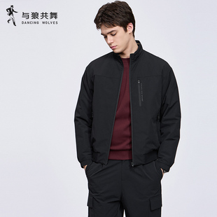 【鹅绒】与狼共舞立领羽绒夹克男2025秋冬新款时尚保暖石墨烯外套