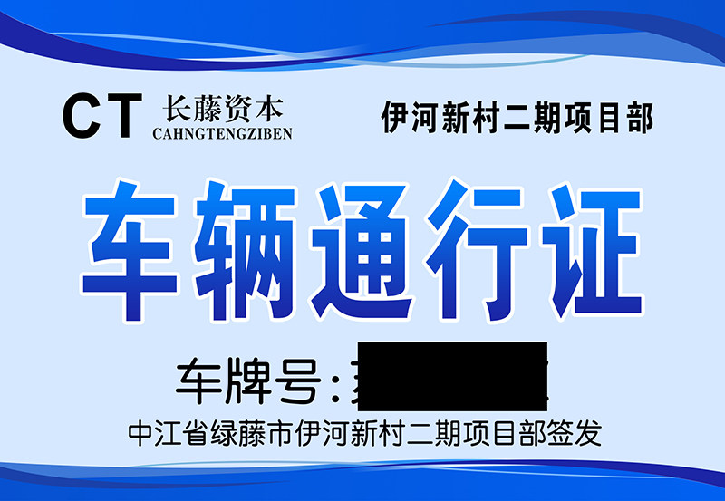 长藤资本停车证打印个性diy通行证停车证高总绿藤董耀证网络快印