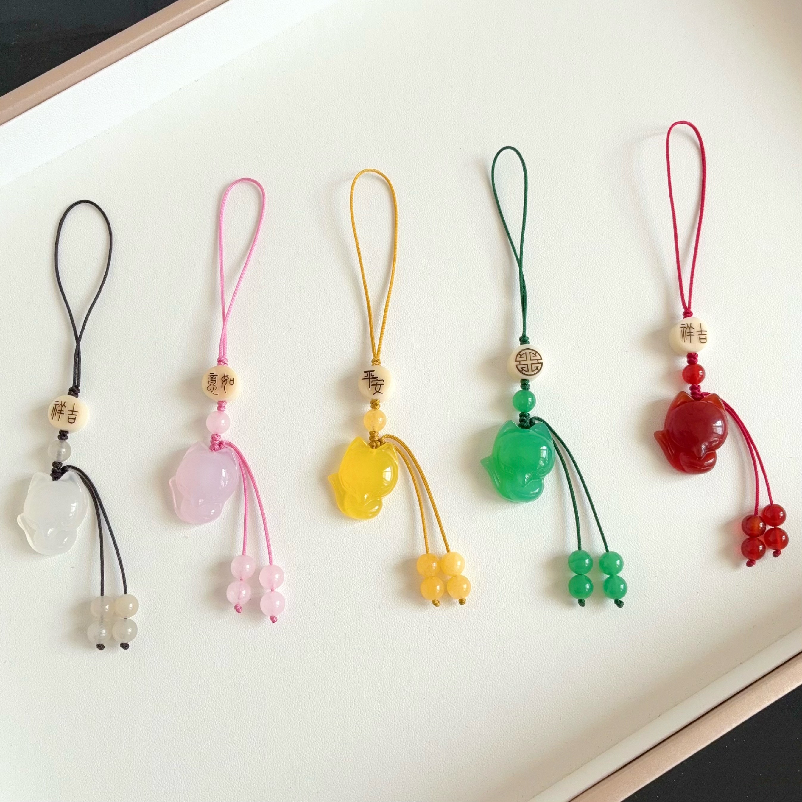 古风玉髓玛瑙手机挂件女短款保平安汽车钥匙扣U盘挂饰手机链吊坠