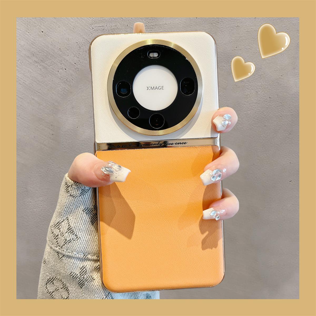 高级感熊猫撞色适用华为mate60pro手机壳高档皮套mate50pro电镀皮质mate40RS保时捷mate30pro全包防摔简约女