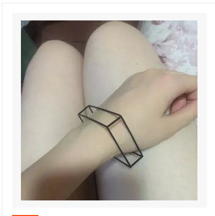 欧美风饰品黑色几何立体手镯