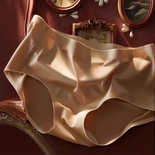 3条装冰丝缎面无痕内裤女
