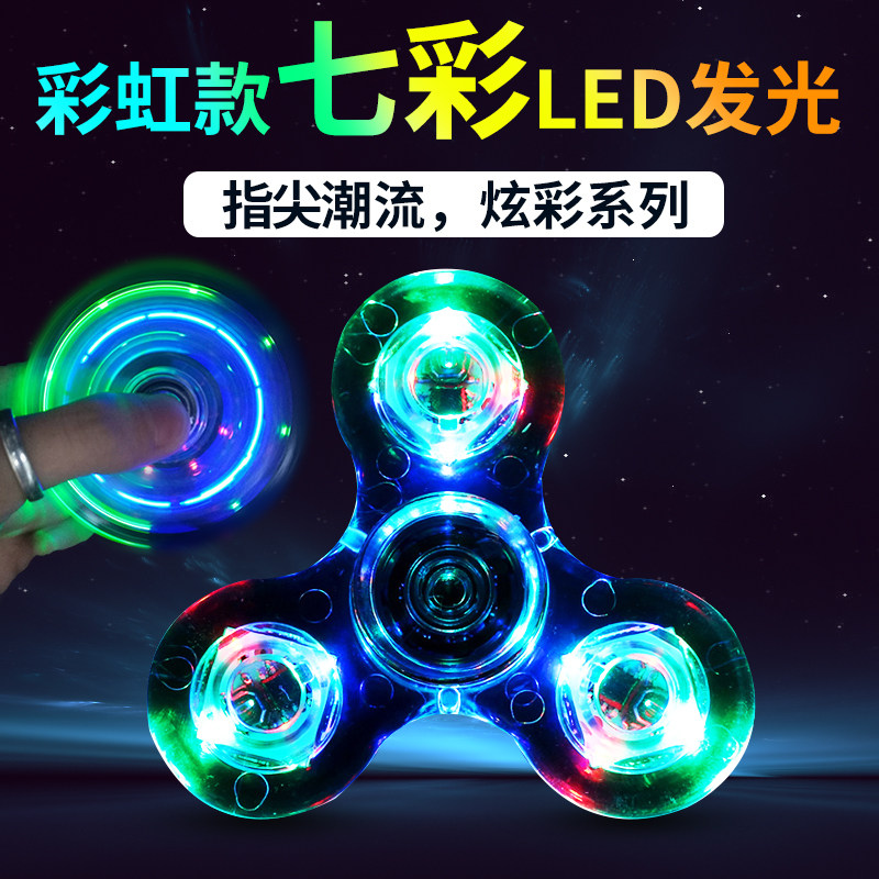 指尖陀螺发光玩具儿童男孩女孩七彩夜光带灯闪光手指成人指间旋转,玩具/童车/益智/积木/模型,陀螺,淘宝优惠券,粉丝福利购,淘宝优惠卷
