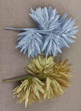 金色竹叶仿真竹子叶红色白色银色假树叶中式婚礼室内装饰配饰花草