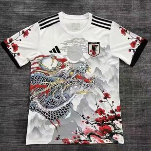 2025水墨风新中式3d印花足球t恤霓虹比赛训练男士短袖速干宽松