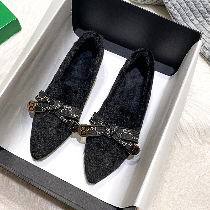 冬季法式大码内增高保暖毛毛鞋