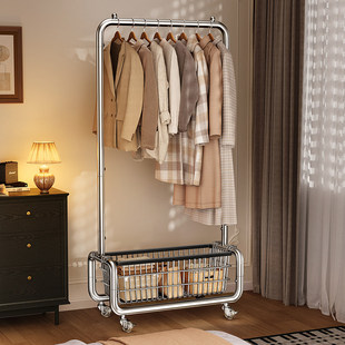 卧室挂衣架落地家用移动晾衣架房间用出租屋不占空间多功能衣帽架