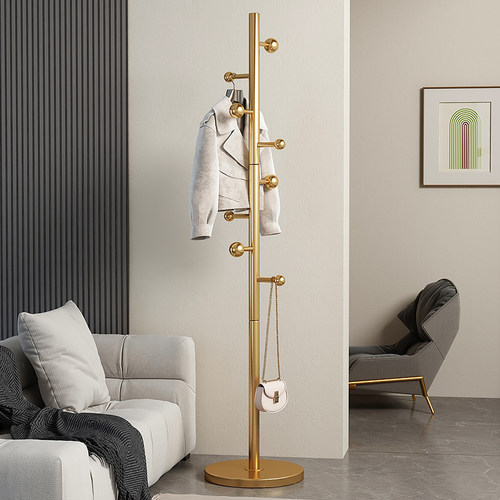 意式轻奢挂衣架不锈钢落地卧室客厅挂包架子金属简约易家用衣帽架