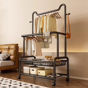 卧室落地挂衣架阳台家用金属衣帽架房间收纳挂包置物架子晾衣神器