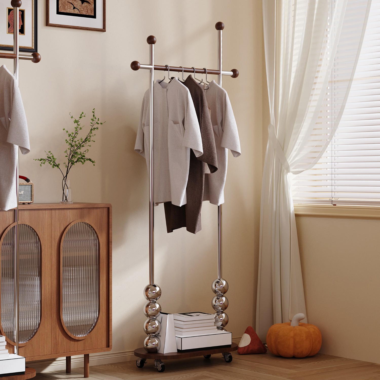 不锈钢衣帽架落地卧室