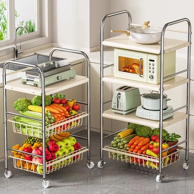 厨房蔬菜置物架落地微波炉架