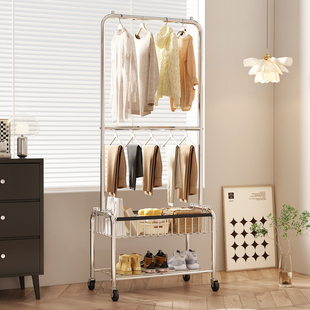 衣架落地卧室挂衣架移动轻奢衣帽架阳台晾衣架隔夜衣服收纳置物架