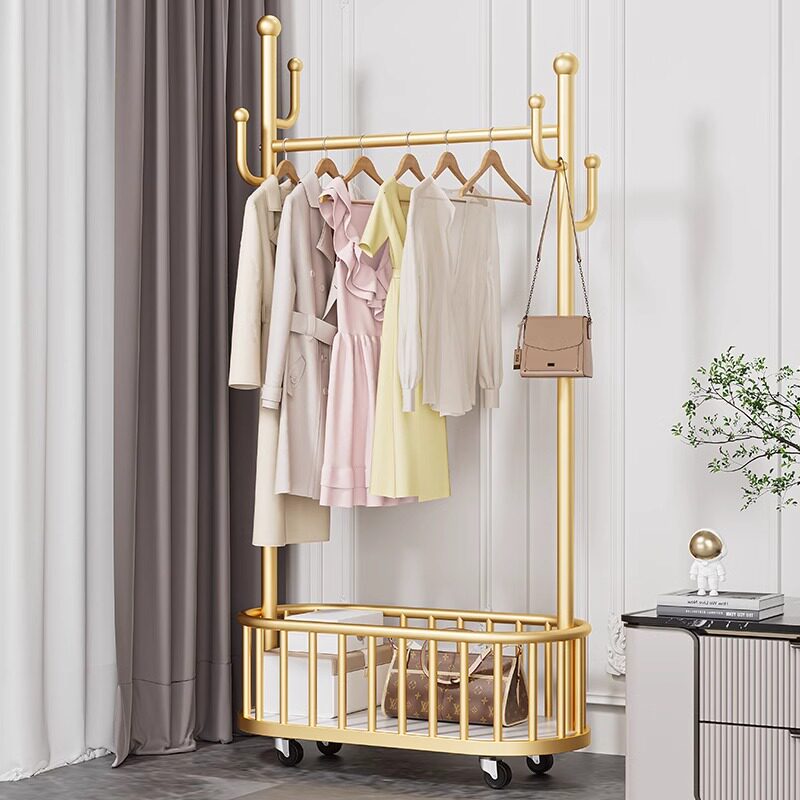 衣架落地卧室可移动挂衣架带轮