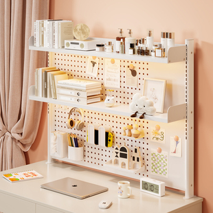 桌面置物架学习桌上收纳架电脑办公桌上多层洞洞板书架书桌陈列架
