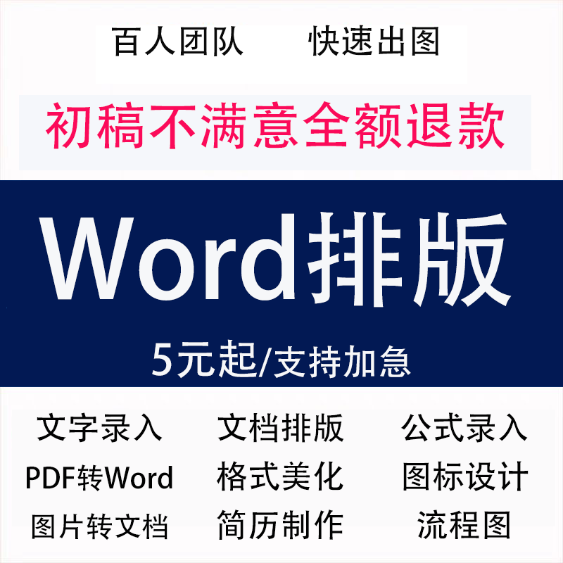 word文档排版简历排版录音转其它设计服务