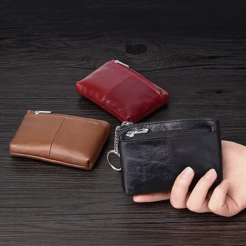 复古简约拉链小零钱包