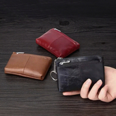 软皮质感小零钱包名片卡包男女复古简约拉链驾驶证包公交卡钥匙包