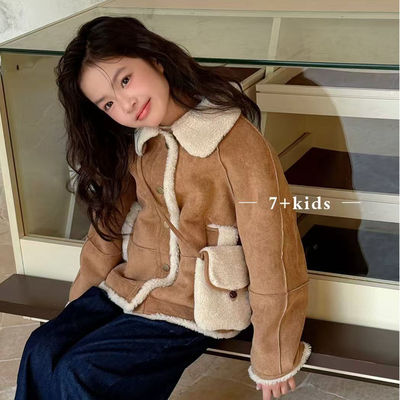 7+冬款新款保暖皮毛一体翻领外套