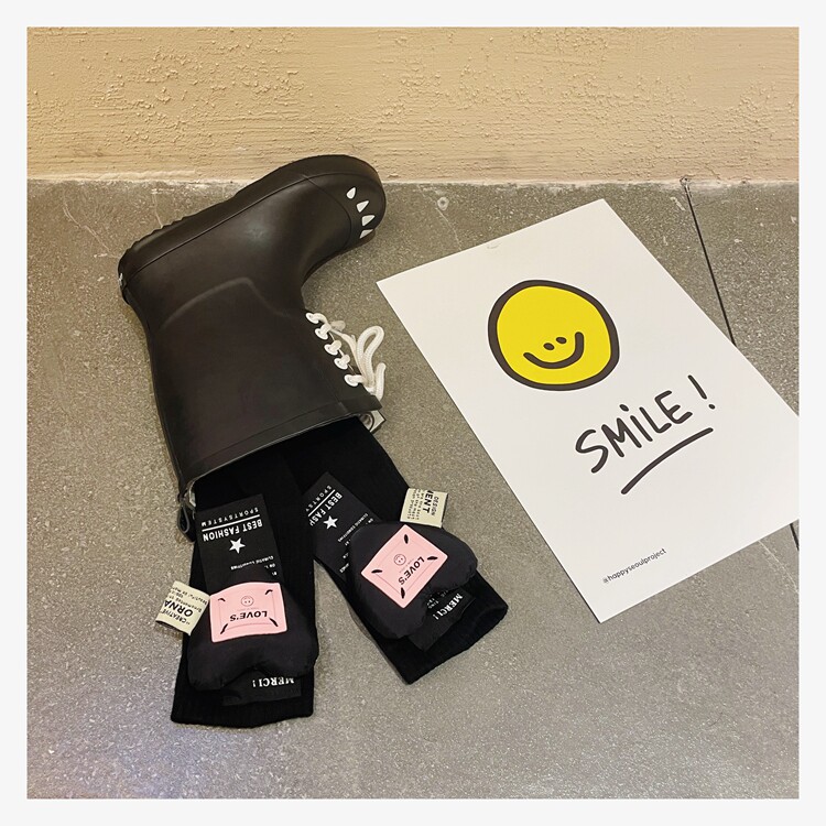 L+潮牌女童2023秋冬韩版新款大人小孩潮酷字母可拆卸爱心配饰袜子