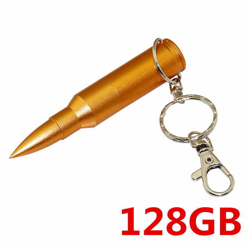 thumbnail for Creative 128g Universal USB Flash Drive for Mobile Phones and Computers, Personalized High-Speed Large-Capacity Metal Model Gold Bullet-Shaped USB Flash Drive