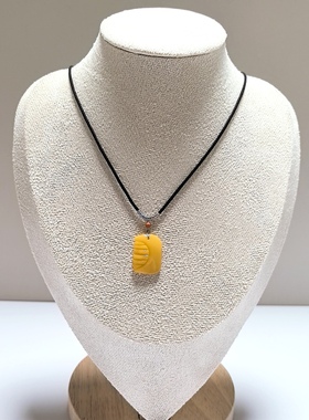 D1300# 天然蜜蜡梳子吊坠锁骨链 一梳百顺19.5*14*4mm