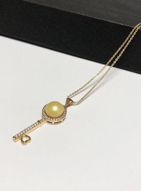 D109# 天然淡水珍珠吊坠9.8mm 总尺寸34.5*13.5*8.5mm 重量5克