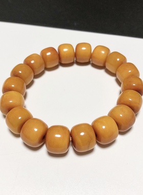 S1630# 天然黄金甲老型桶珠手串13.5*11.3mm 男款大版手链 18颗