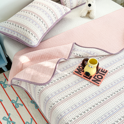 有态度双面纯棉床盖三件套夹棉绗缝榻榻米加厚床单防滑可机洗定制