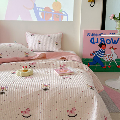 有态度纯棉床盖三件套夹棉绗缝榻榻米床单垫全棉四季通用防滑定制