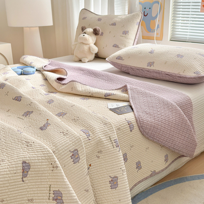 有态度新款双面纯棉床盖四件套夹棉绗缝榻榻米垫全棉床单被套四季