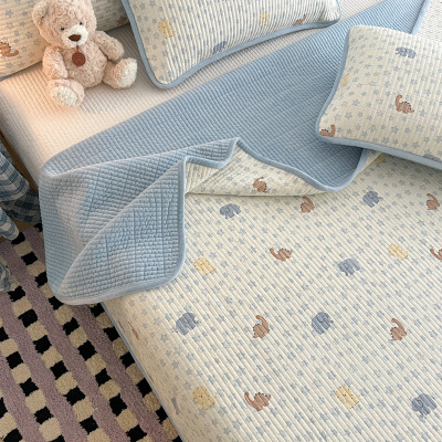 有态度一面绒一面纯棉床盖三件套夹棉绗缝榻榻米牛奶绒床单可机洗