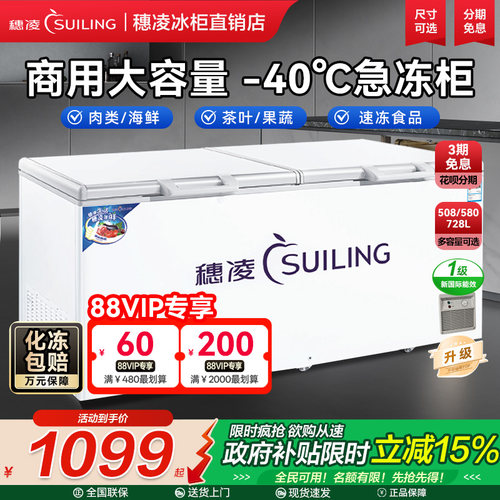 【穗凌旗舰店】卧式冷冻大冰柜
