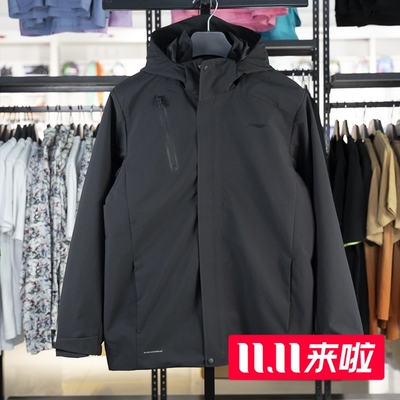 李宁男子连帽加绒保暖冲锋衣