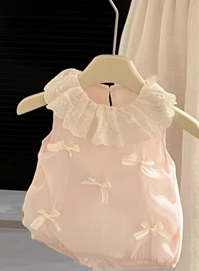婴儿衣服夏装夏季包屁薄款宝宝满月哈衣婴幼儿连体衣洋气公主风