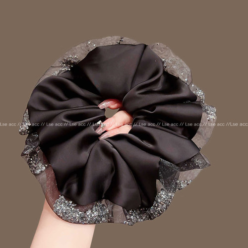 高级感水钻纱边缎面肥肠圈2025