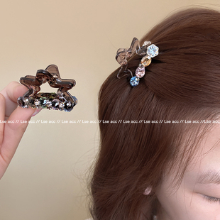 精致半扎小号半扎发抓夹百搭款五角星时尚个性韩系闪钻发饰发夹女