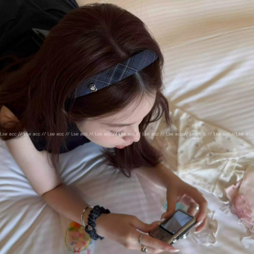 美式复古学院风经典格纹发箍