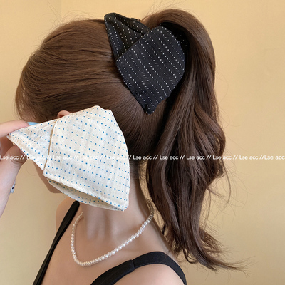 法式布艺波点三角抓夹